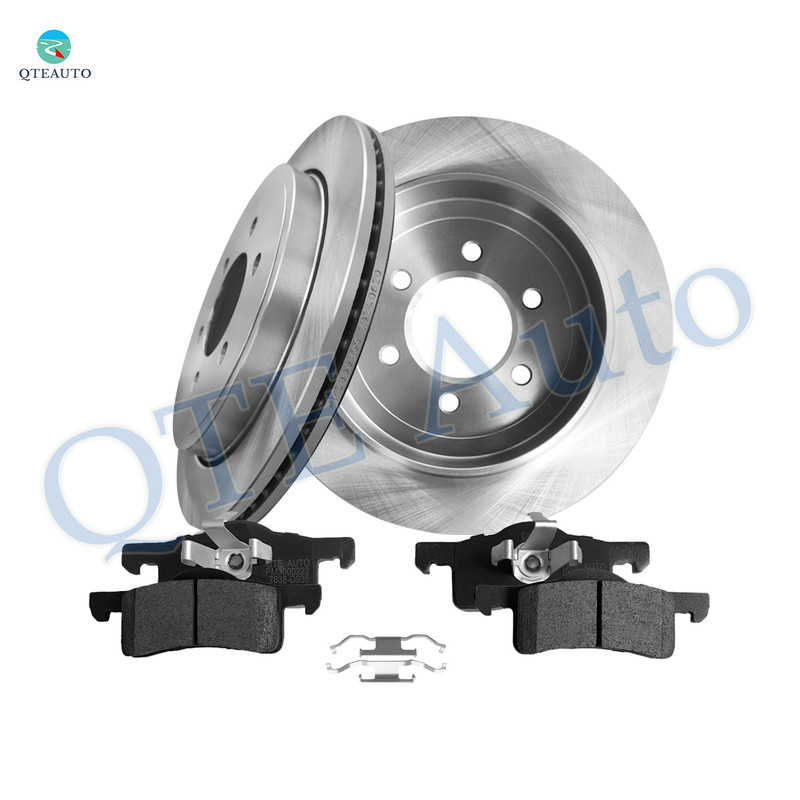 Set of 6 Rear 342mm Brake Disc Rotors-Ceramic Brake Pad Kit For 2003-2006 Lincoln Navigator