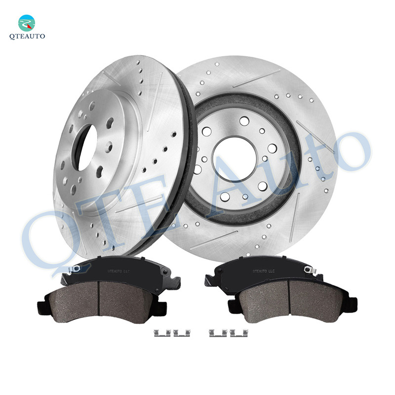 Set of 6 Front 329.95mm Drilled Slotted Brake Disc Rotors-Ceramic Brake Pad Kit For 2014 GMC Yukon Set of 6 Front 329.95mm Drilled Slotted Brake Disc Rotors-Ceramic Brake Pad Kit For 2014 GMC Yukon