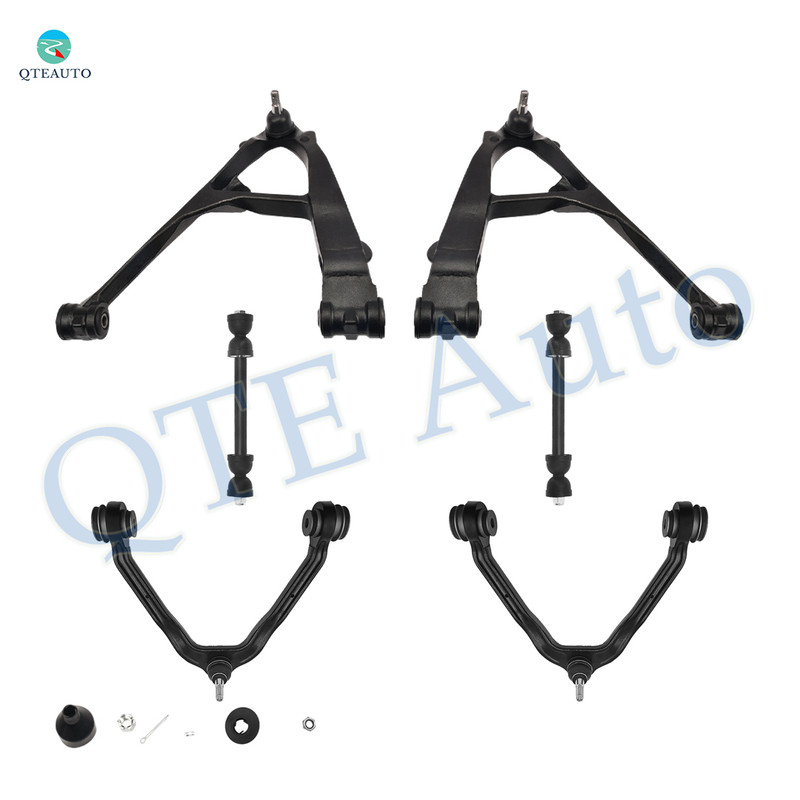 Set of 6 Front Upper and Lower Control Arm Ball Joint-Sway Bar Link Fit For 2000-2006 GMC Yukon XL 1500