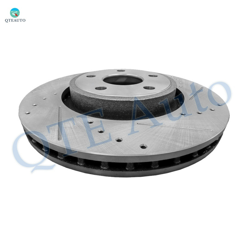 1 Piece Front Left 350mm Drilled Slotted Brake Disc Rotor For 2011-2020 Dodge Durango