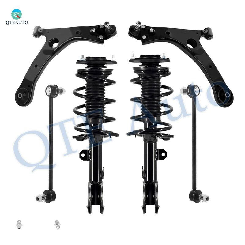 Set of 6 Front Lower Control Arm Ball Joint-Sway Bar Link-Quick Complete Strut-Coil Spring Assembly For 2014-2019 Toyota Corolla