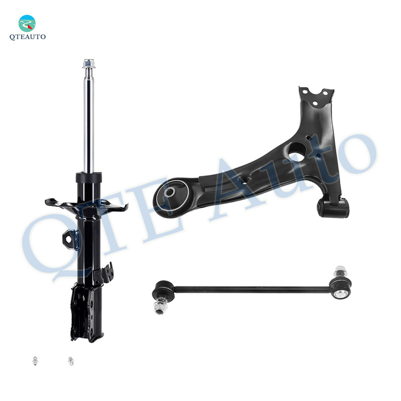 Set of 3 Front Right Lower Control Arm-Sway Bar Link-Suspension Strut Assembly For 2003-2008 Toyota Corolla