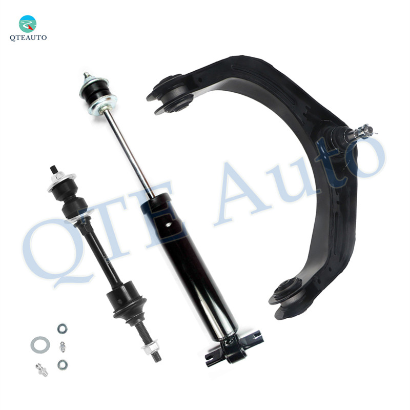 Set of 3 Front Left Upper Control Arm Ball Joint-Sway Bar Link-Shock Absorber For 2006-2008 Dodge RAM 1500 Mega Cab