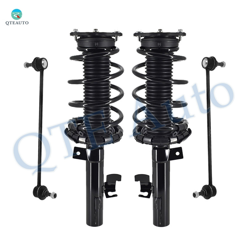 Set of 4 Front Sway Bar Link-Quick Complete Strut-Coil Spring Assembly For 2004-2009 Mazda 3