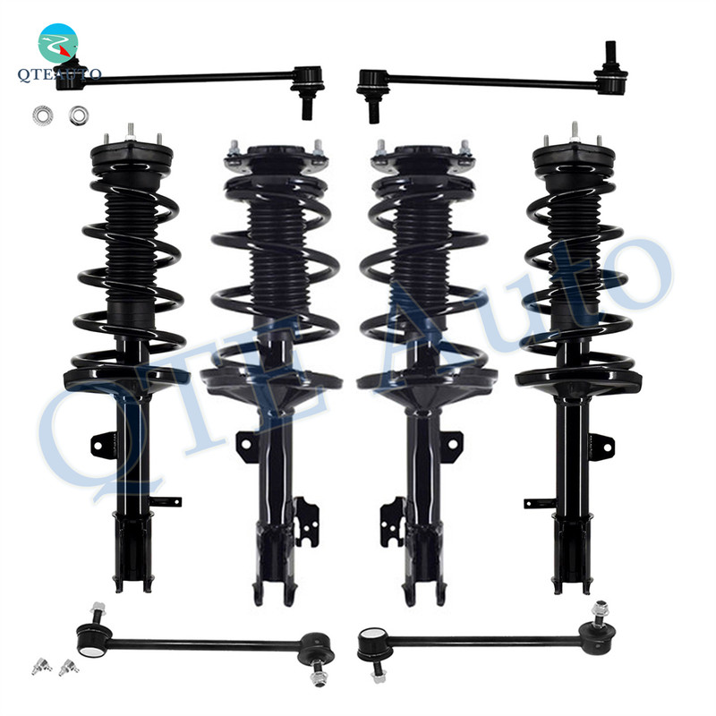 Set of 8 Front-Rear Sway Bar Link-Quick Complete Strut-Coil Spring Assembly For 2001-2003 Toyota Highlander