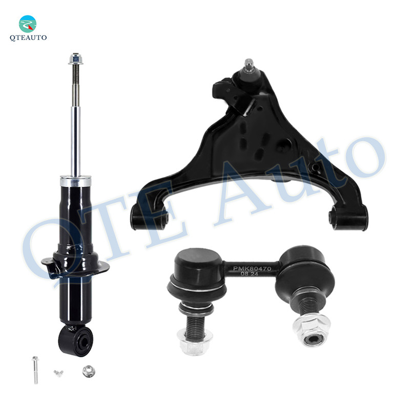 Set of 3 Front Left Lower Control Arm Ball Joint-Sway Bar Link-Suspension Strut Assembly For 2005-2015 Nissan Xterra