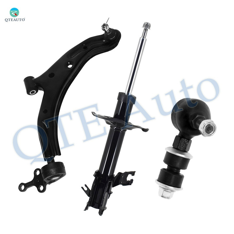 Set of 3 Front Right Lower Control Arm Ball Joint-Sway Bar Link-Suspension Strut Assembly For 2000 2001 Nissan Sentra