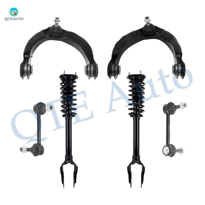 Set of 6 Front Upper Control Arm Ball Joint-Sway Bar Link-Quick Complete Strut-Coil Spring Assembly For 2011-2015 Jeep Grand Cherokee
