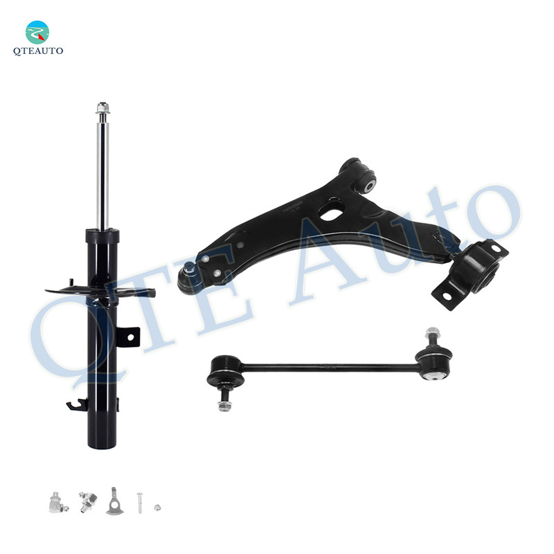 Set of 3 Front Left Lower Control Arm Ball Joint-Sway Bar Link-Suspension Strut Assembly For 2006-2011 Ford Focus
