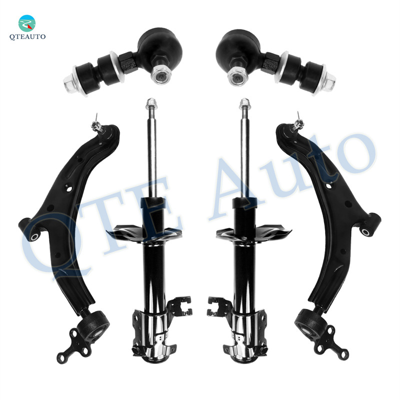 Set of 6 Front Lower Control Arm Ball Joint-Sway Bar Link-Suspension Strut Assembly For 2000 2001 Nissan Sentra