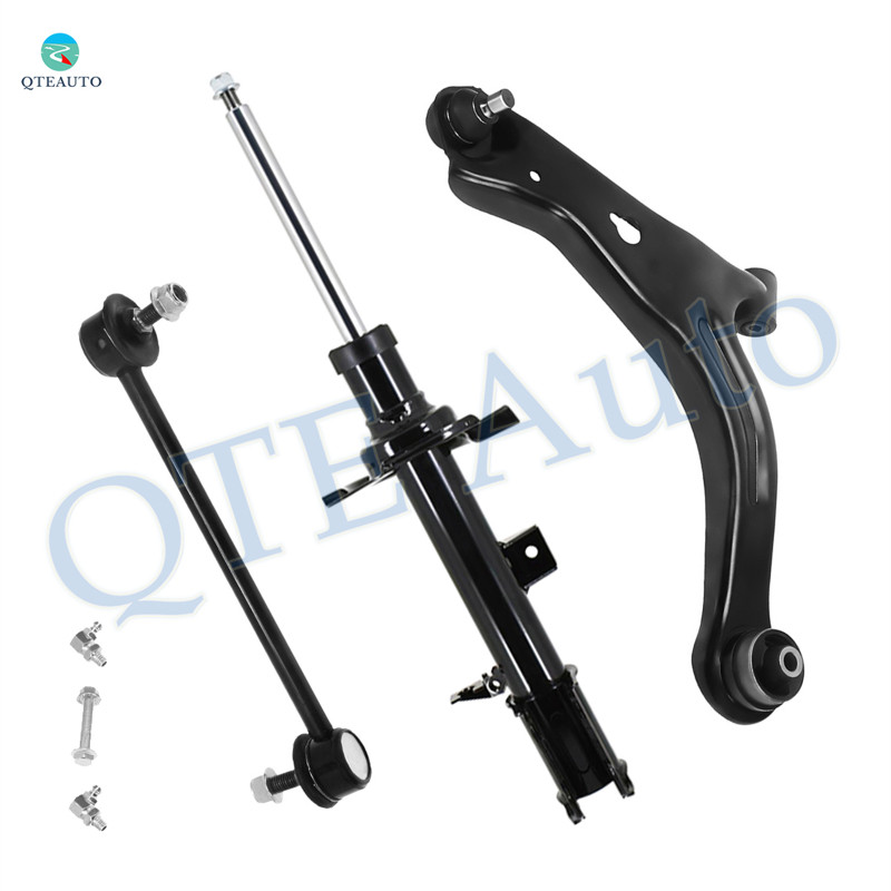 Set 3 Front Left Lower Control Arm Ball Joint-Sway Bar Link-Suspension Strut Assembly For 2001-2004 Ford Escape