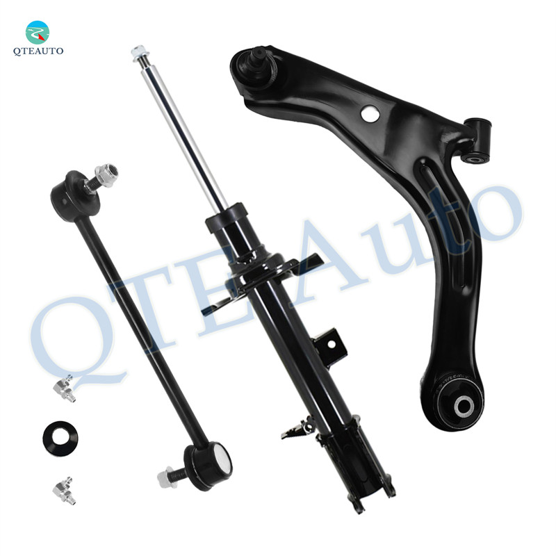 Set of 3 Front Left Lower Control Arm Ball Joint-Sway Bar Link-Suspension Strut Assembly For 2001-2004 Mazda Tribute
