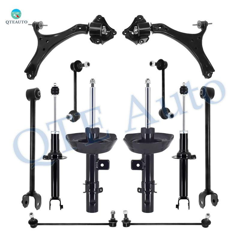 Set of 12 Front Lower Control Arm-Sway Bar Link-Suspension Strut Assembly-Rear Lower Rearward Control Arm-Sway Bar Link-Suspension Strut Assembly For 2013-2015 Honda Accord