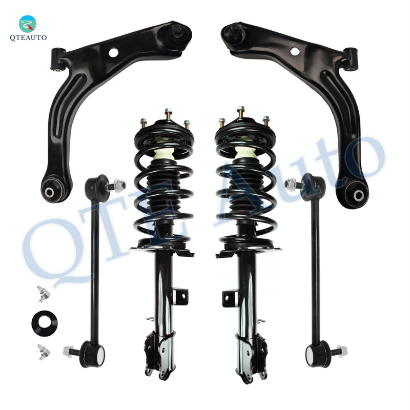 Set of 6 Front Lower Control Arm Ball Joint-Sway Bar Link-Quick Complete Strut-Coil Spring Assembly For 2001-2004 Mazda Tribute L4