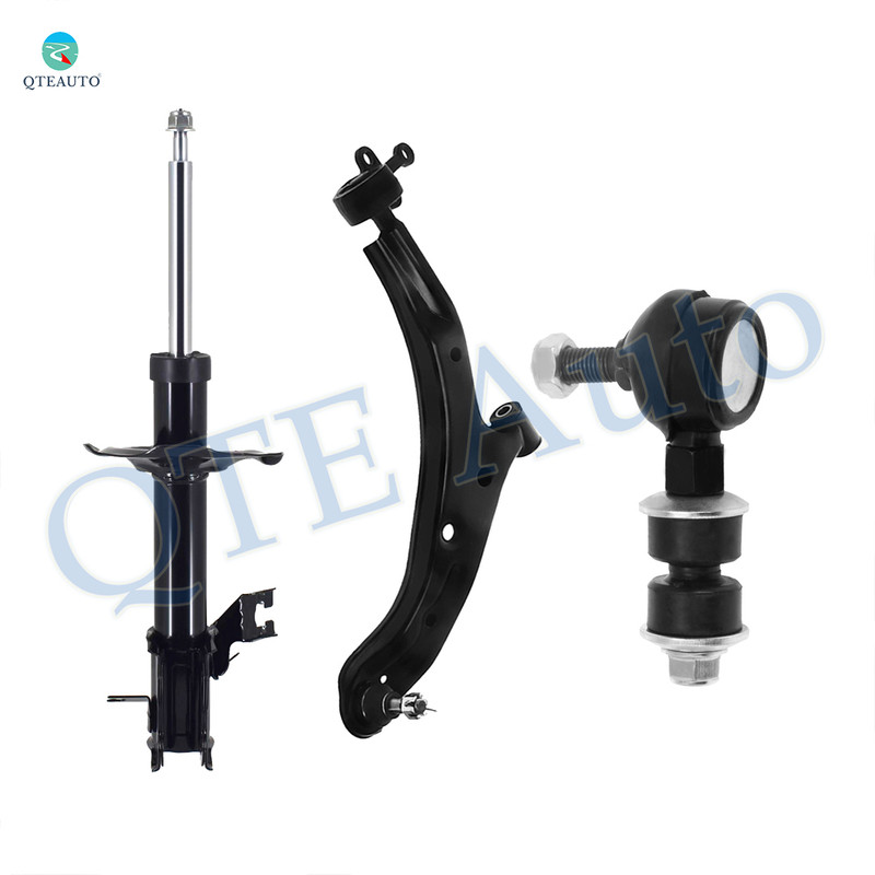 Set of 3 Front Right Lower Control Arm Ball Joint-Sway Bar Link-Suspension Strut Assembly For 2002-2006 Nissan Sentra