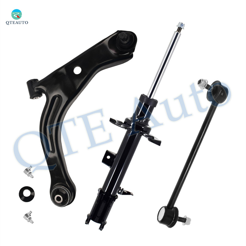 Set of 3 Front Right Lower Control Arm Ball Joint-Sway Bar Link-Suspension Strut Assembly For 2001-2004 Mazda Tribute
