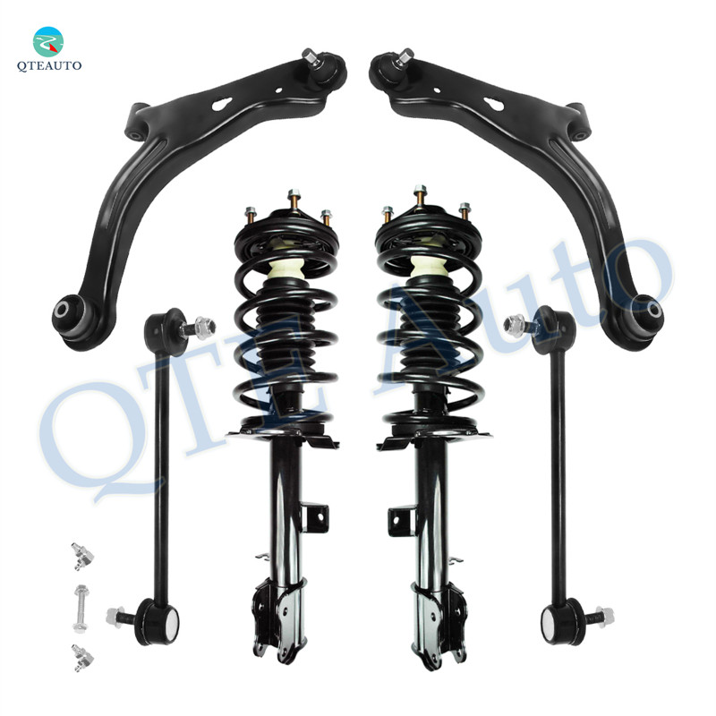 Set of 6 Front Lower Control Arm Ball Joint-Sway Bar Link-Quick Complete Strut-Coil Spring Assembly For 2001-2004 Mazda Tribute