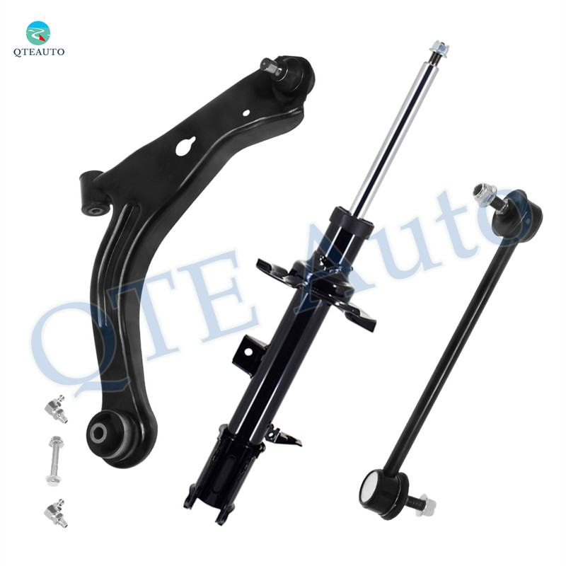 Set 3 Front Right Lower Control Arm Ball Joint-Sway Bar Link-Suspension Strut Assembly For 2001-2004 Mazda Tribute