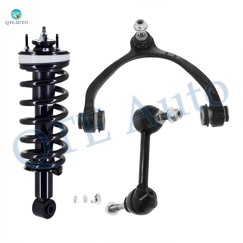 Set of 3 Front Right Upper Control Arm Ball Joint-Sway Bar Link-Quick Complete Strut-Coil Spring Assembly For 2003-2011 Mercury Grand Marquis