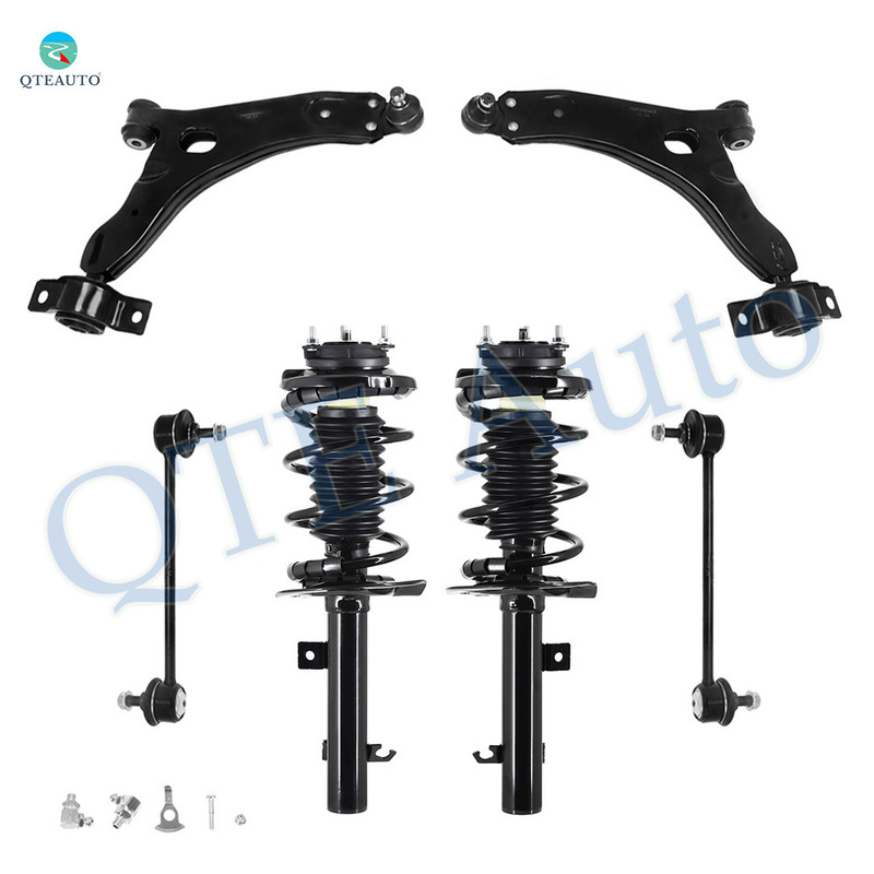 Set of 6 Front Lower Control Arm Ball Joint-Sway Bar Link-Quick Complete Strut-Coil Spring Assembly For 2007 Ford Focus 10.50 (in) Length