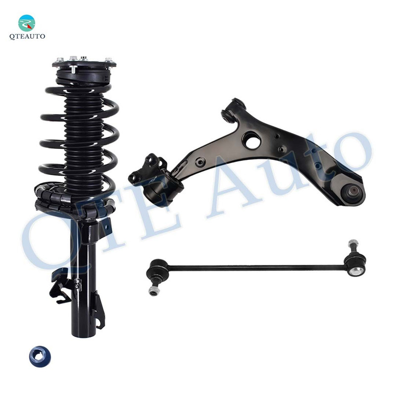 Set of 3 Front Right Lower Control Arm Ball Joint-Sway Bar Link-Quick Complete Strut-Coil Spring Assembly For 2006-2010 2012-2017 Mazda 5