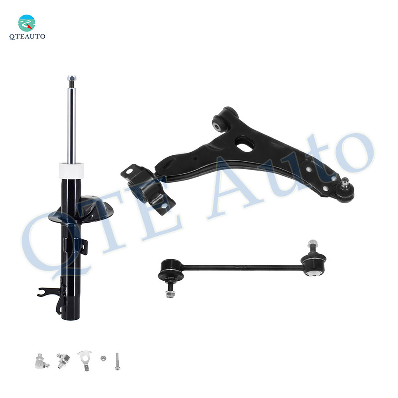 Set of 3 Front Right Lower Control Arm Ball Joint-Sway Bar Link-Suspension Strut Assembly For 2000-2004 Ford Focus