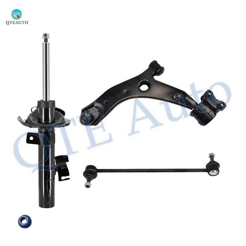 Set of 3 Front Left Lower Control Arm Ball Joint-Sway Bar Link-Suspension Strut Assembly For 2004-2009 Mazda 3