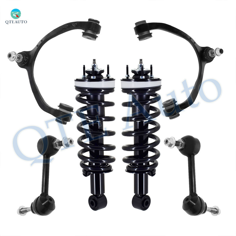 Set of 6 Front Upper Control Arm Ball Joint-Sway Bar Link-Quick Complete Strut-Coil Spring Assembly For 2003 2004 Mercury Marauder