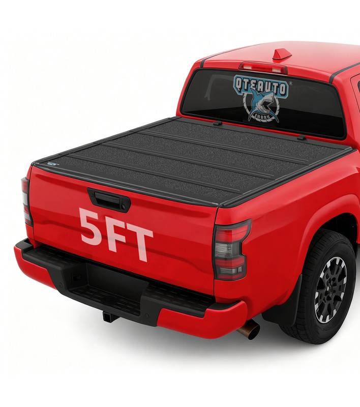 Hard Quad-Fold Flip Cover For 2022 2023 Nissan Frontier 5' Bed