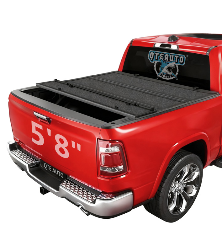 Hard Quad-Fold Flip Cover For 2019-2026 Chevy Silverado/GMC Sierra 5'8" Bed