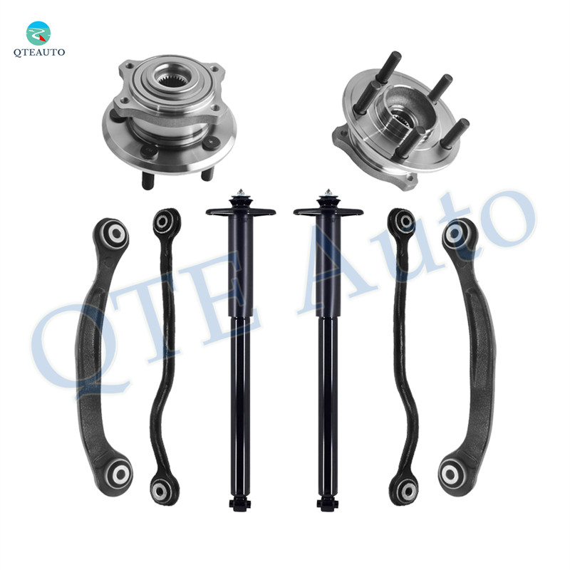 Set of 8 Rear Lower Rearward-Upper Rearward Control Arm-Wheel Hub Bearing Assembly-Complete Shock Absorber Kit For 2005-2008 Dodge Magnum