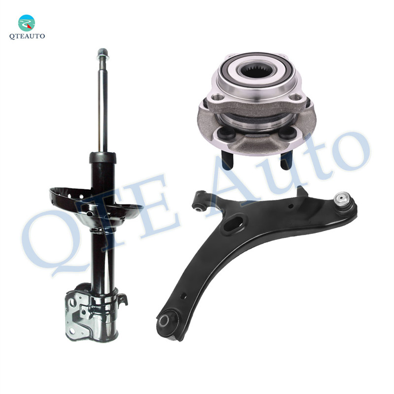Set of 3 Front Right Lower Control Arm Ball Joint-Wheel Hub Bearing Assembly-Suspension Strut Assembly For 2011-2013 Subaru Forester
