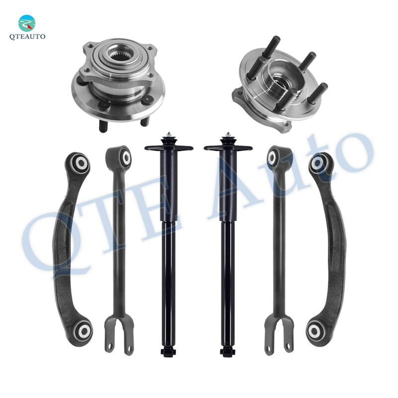 Set of 8 Rear Lower Forward-Upper Rearward Control Arm-Wheel Hub Bearing Assembly-Complete Shock Absorber Kit For 2005-2008 Dodge Magnum
