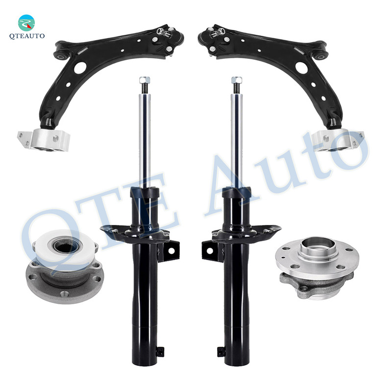 Set of 6 Front Lower Control Arm-Wheel Hub Bearing Assembly-Suspension Strut Assembly For 2010-2016 Volkswagen EOS