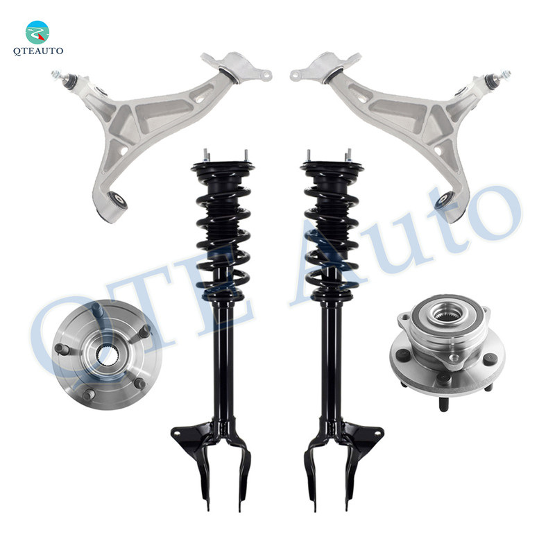 Set of 6 Front Lower Control Arm Ball Joint-Wheel Hub Bearing Assembly-Quick Complete Strut-Coil Spring Assembly For 2016-2021 Dodge Durango