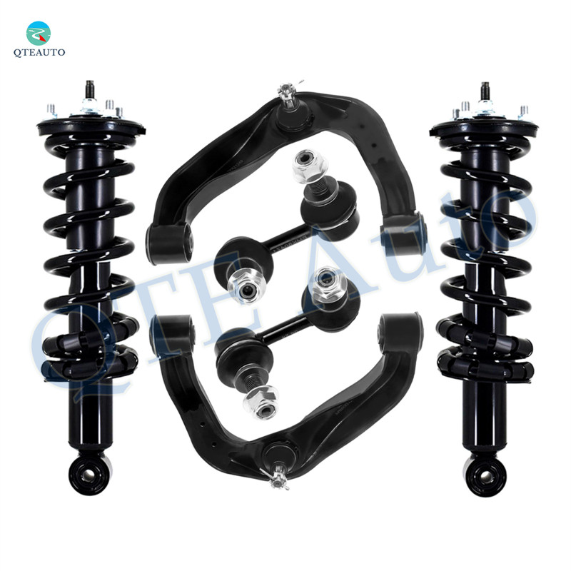 Set of 6 Front Upper Control Arm Ball Joint-Sway Bar Link-Quick Complete Strut-Coil Spring Assembly For 2005-2019 Nissan Frontier PRO-4X