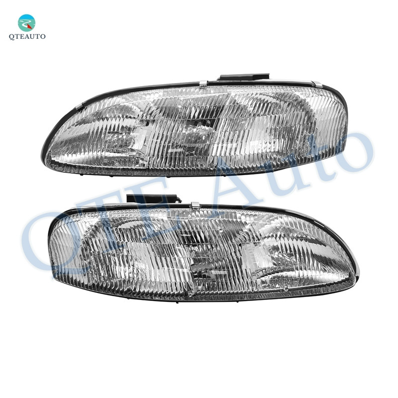 Pair of 2 Front Left-Right Headlights Assembly For 1995-1999 Chevrolet Monte Carlo