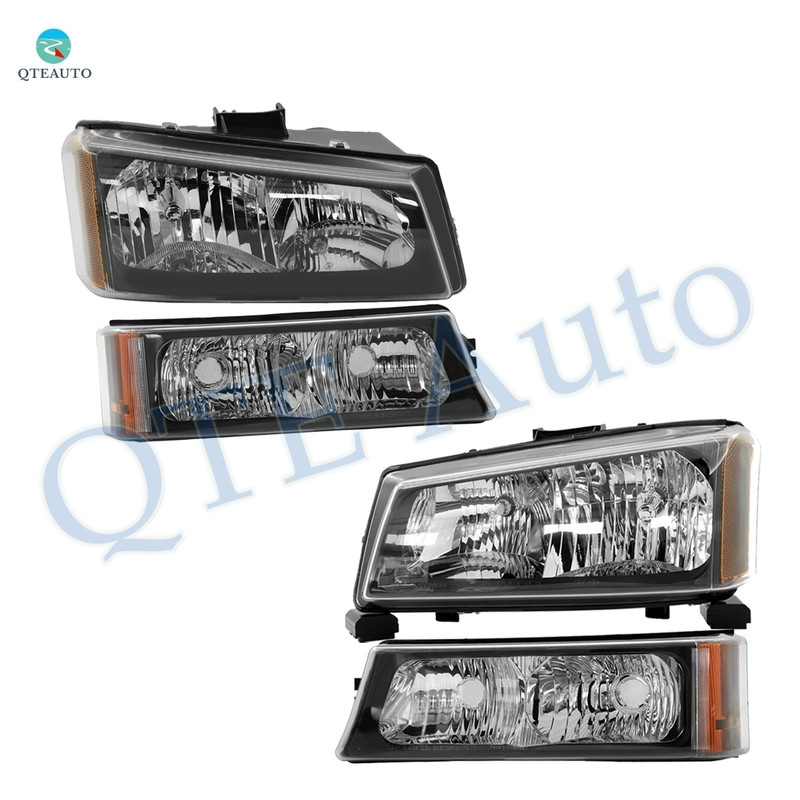Pair of 2 Front Left-Right Headlights Assembly For 2003 2004 Chevrolet Silverado 2500