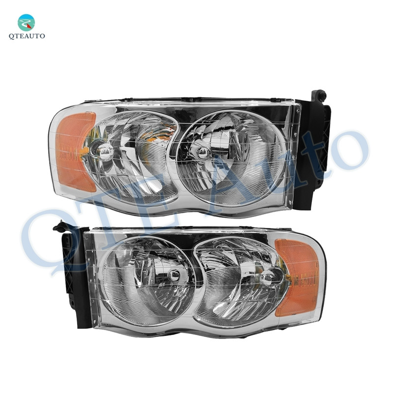 Pair of 2 Front Left-Right Headlights Assembly For 2002-2005 Dodge RAM 1500