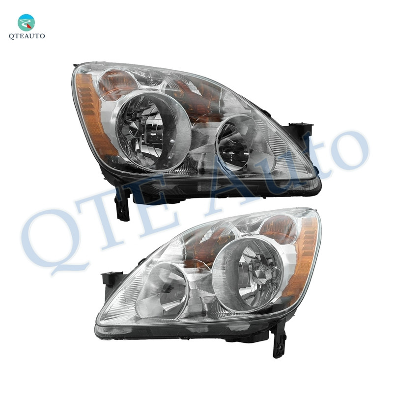 Pair of 2 Front Left-Right Headlights Assembly For 2005 2006 Honda CR-V