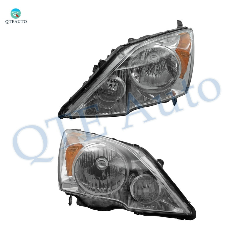 Pair of 2 Front Left-Right Headlights Assembly For 2007-2011 Honda CR-V