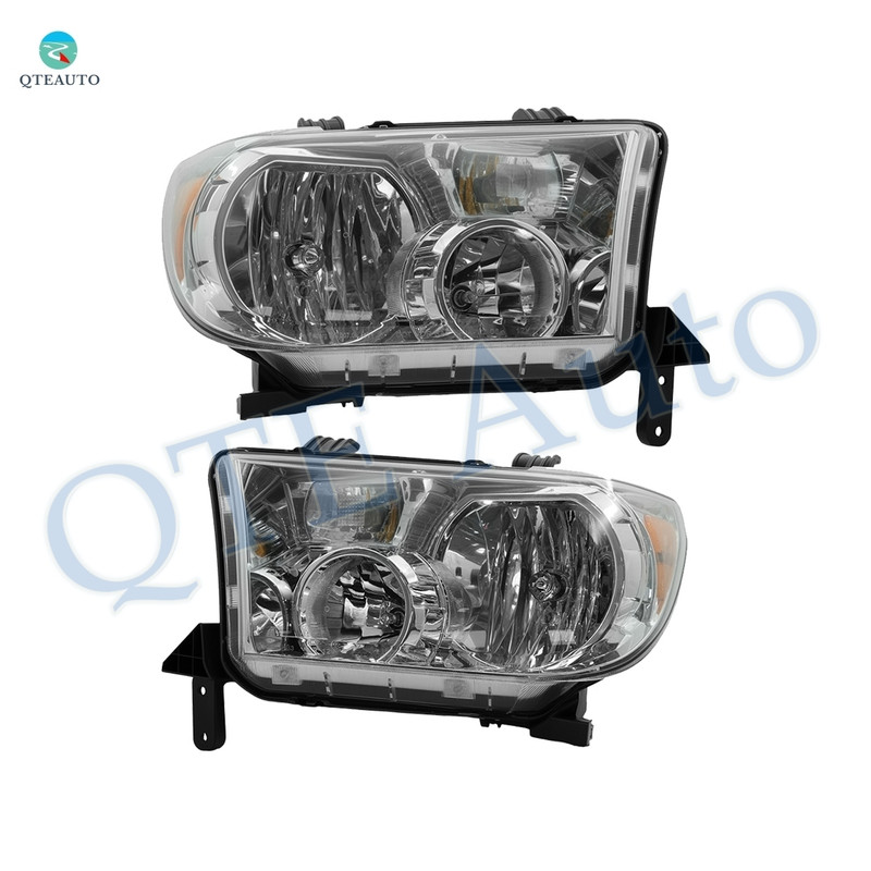 Pair of 2 Front Left-Right Headlights Assembly For 2008-2017 Toyota Sequoia