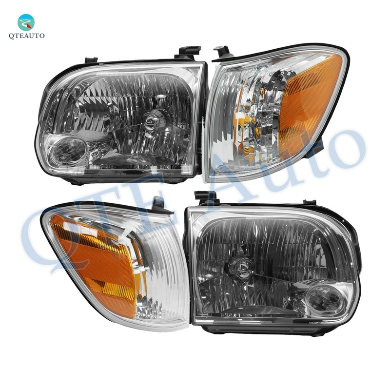 Pair of 2 Front Left-Right Headlights Assembly For 2005-2007 Toyota Sequoia