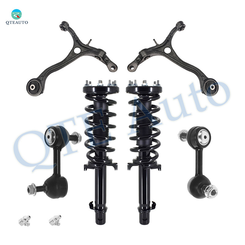 Set of 6 Front Lower Control Arm-Sway Bar Link-Quick Complete Strut-Coil Spring Assembly For 2009-2014 Acura TSX