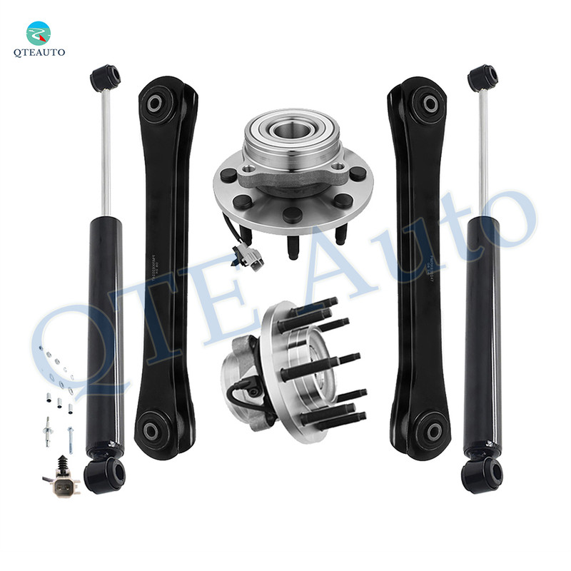 Set of 6 Front Lower Control Arm-Wheel Hub Bearing Assembly-Steering Damper For 2000-2002 Dodge RAM 2500