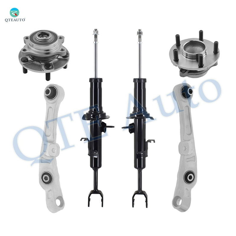 Set of 6 Front Lower Forward Control Arm-Wheel Hub Bearing Assembly-Suspension Strut Assembly For 2003 2004 Infiniti G35 w/ Sport Suspension