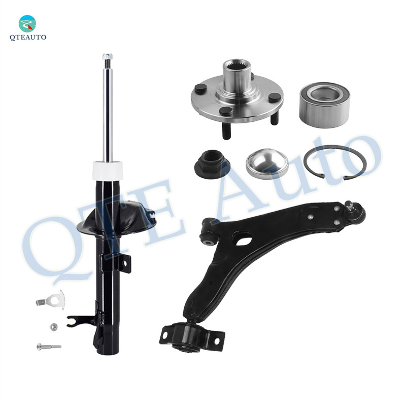 Set of 3 Front Right Lower Control Arm Ball Joint-Wheel Hub Bearing Assembly-Suspension Strut Assembly For 2000-2004 Ford Focus