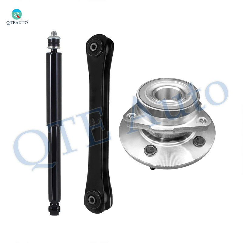 Set of 3 Front Lower Control Arm-Wheel Hub Bearing Assembly-Shock Absorber For 2000 2001 Dodge RAM 1500 2-Wheel ABS