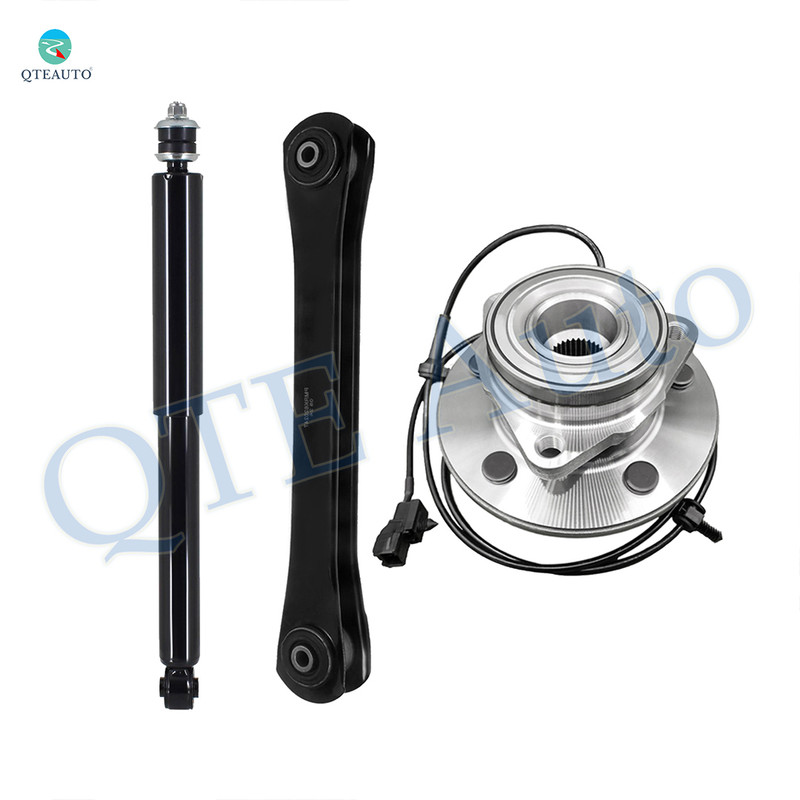 Set of 3 Front Lower Control Arm-Wheel Hub Bearing Assembly-Shock Absorber For 2000 2001 Dodge RAM 1500