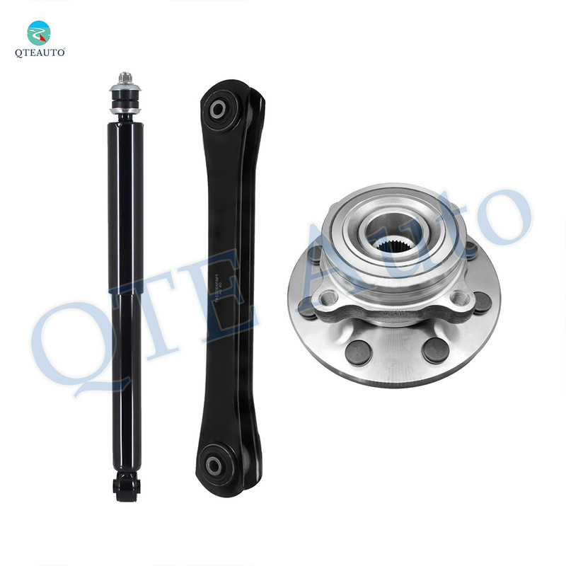 Set of 3 Front Lower Control Arm-Wheel Hub Bearing Assembly-Shock Absorber For 2000 2001 Dodge RAM 2500